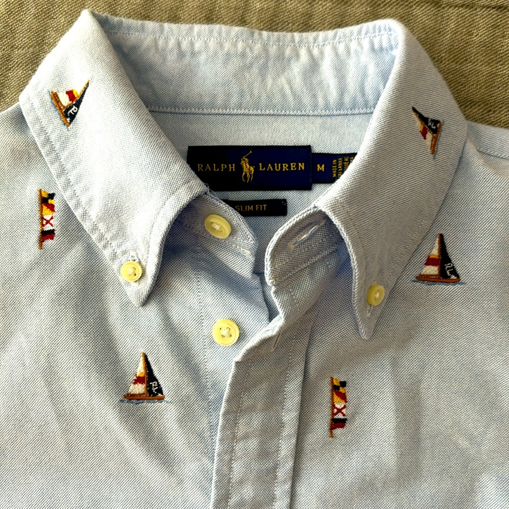 Ralph Lauren Women’s Slim Fit Embroidered Sailboat Oxford